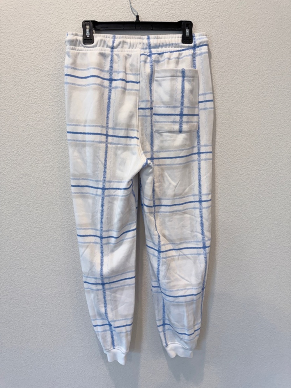 Air Jordan Sweatpants Joggers Men's M Holiday Plaid FV7462-100 White Blue - Picture 5 of 13